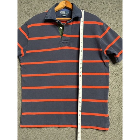 Polo Ralph Lauren Mens Large Striped Short Sleeve Rugby Arm Gussets Y2K Preppy - Picture 14 of 14